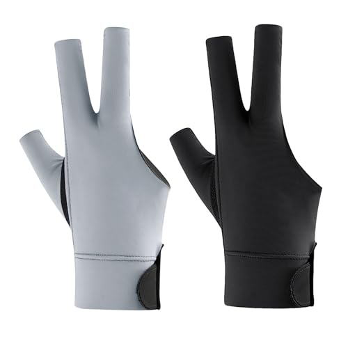 Holiberty 2 Pcs Professional Billiard Pool Gloves for Left Hand Men Women Mesh Nonslip Fingerless Training Shooting Sports...