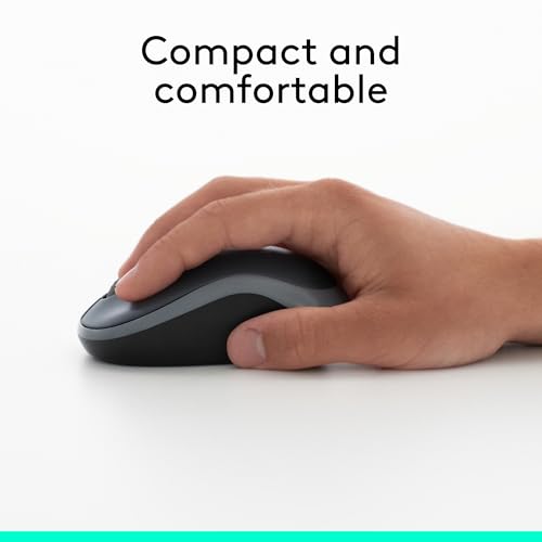 Logitech M185 Wireless Mouse, 2.4GHz with USB Mini Receiver, 12-Month Battery Life, 1000 DPI Optical Tracking, Ambidextrou...