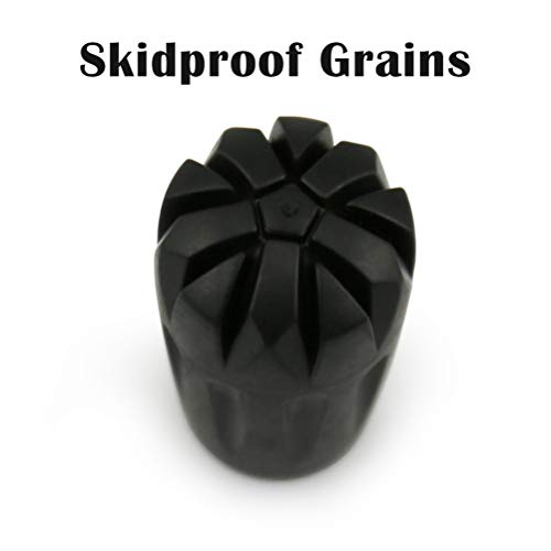 Ruzzut Black Rubber Diamond Trekking Pole Tip Protectors - Hiking Pole Replacement Tips with Shock Absorption, Adds Grip a...