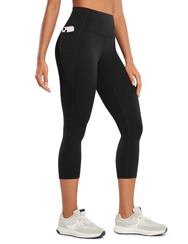 CRZ YOGA Butterluxe Workout Capri Leggings Pockets 21" - High Waisted Gym Athletic Womens Crop Yoga