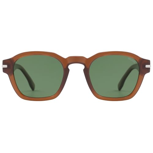 SOJOS Vintage Retro Square Polarized Sunglasses Men Standard Fit Trendy Womens Sun Glasses SJ2382