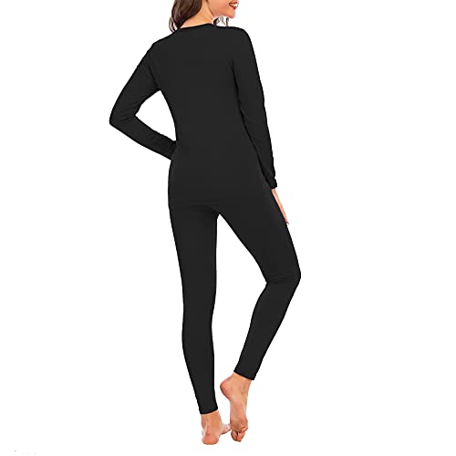 American Trends Womens Thermal Underwear Set - Long Johns for Base Layer Women with Fleece Lined for Winter-Warm Loungewear