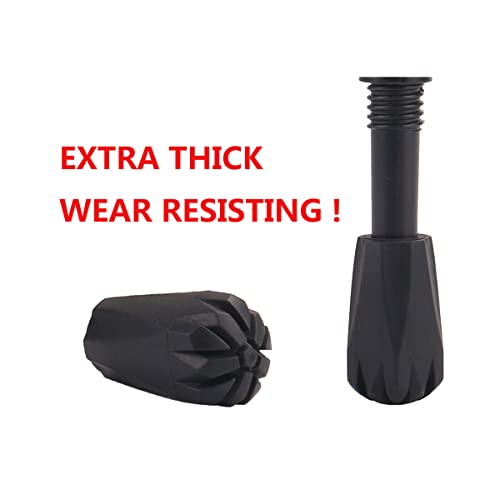 Diooid Trekking Pole Accessories Extra Thick and Wear Resisting Rubber Tips Snow Support Mud Support for Hiking Poles for ...