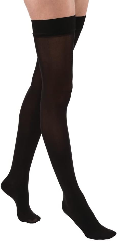 JOBST Relief Compression Stockings 20-30 mmHg Thigh High Silicone Dot Band Closed Toe Black Medium