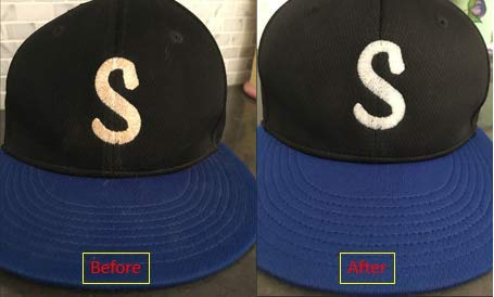 No Sweat Premium Hat Cleaner. Includes 4 OZ of Cleaning Solution, Microfiber Cloth, & SOFT Bristle Brush. Works great on all of your favorite hats