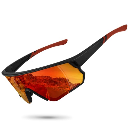 Ofwin Polarized Sports Sunglasses for Men Women UV Protection Cycling Bike Running Wrap Around Sun Glasses