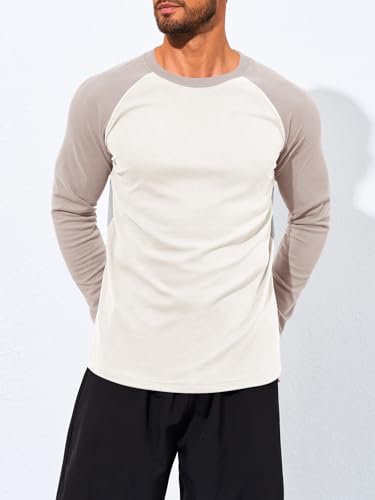 Yousify Mens Athletic Thermal T Shirts Fleece Crew Neck Long Sleeve Shirts Running Hiking Active Pullover Tops with Pocket