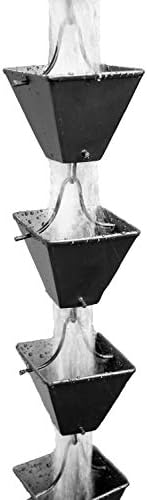 Nutshell Stores Medium Square Cups Rain Chain - Black - 18 Feet