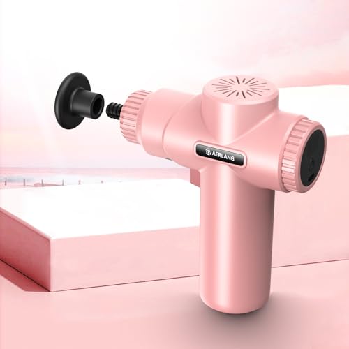 AERLANG Mini Massage Gun-Pink，Muscle Deep Tissue Massager Gun, Handheld Percussion Massager, Portable Quiet Massage Gun wi...
