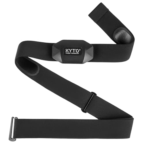 KYTO Heart Rate Monitor Chest Strap - ANT+ & Dual Bluetooth 4.0 HR Sensor Compatible with Peloton, Zwift, Garmin, Strava, ...