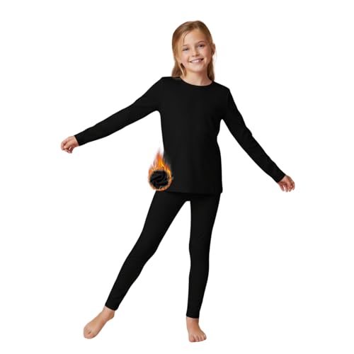 WELAKEN Girls Warm Thermal Underwear Set Kids Winter Base Layer Long Johns Sets for Cold weather/skiing