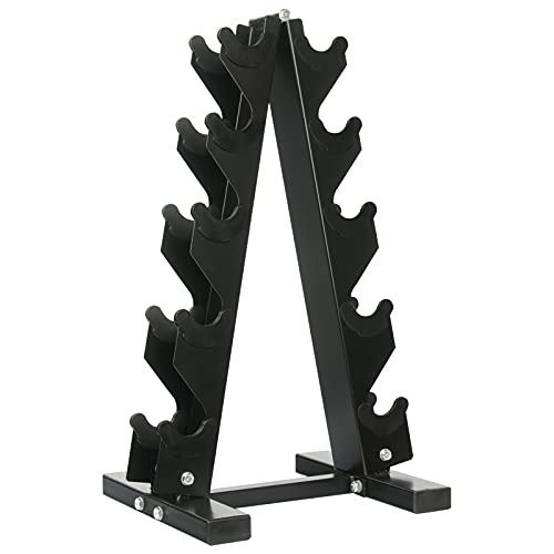 5-25LB Hex Dumbbell Set with Rack Rubber Coated Dumbbell Set with Rack 150 Pound Weight for Home Gym
