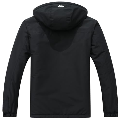 MAOYSSEN Men’s Warm Ski Jacket,Waterproof Fleece Lined Hooded Outdoor Cold Weather Jacket with Multi-Pockets