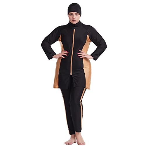 Plus Size Muslim Swimsuits for Women Modest Islamic Swimwear Burkini Full Cover Hijab Top Pants 3PCS Fat Bathing Suits
