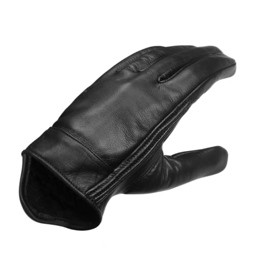 Vance Leather' Men's Premium Waxed Austin Brown Leather Perforated Motorcycle Gloves