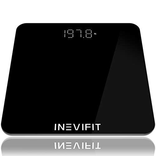 INEVIFIT Bathroom Scale, Highly Accurate Digital Bathroom Body Scale, Measures Weight up to 400 lbs. Includes Batteries