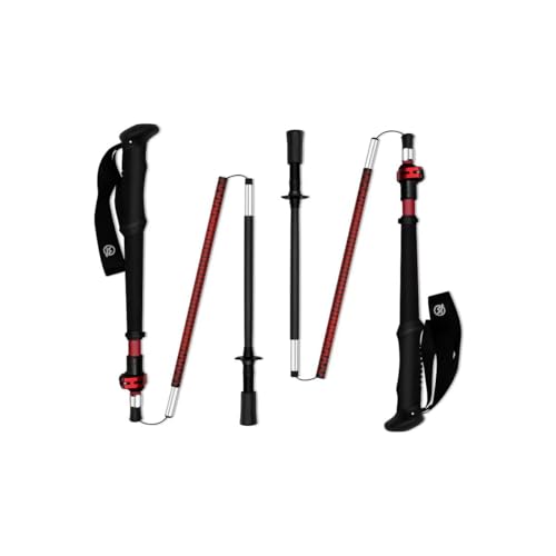 WindQuester Ultralight Carbon Fiber Trekking Poles – 198g Adjustable Folding Hiking Poles for Backpacking (110–130cm), Thr...