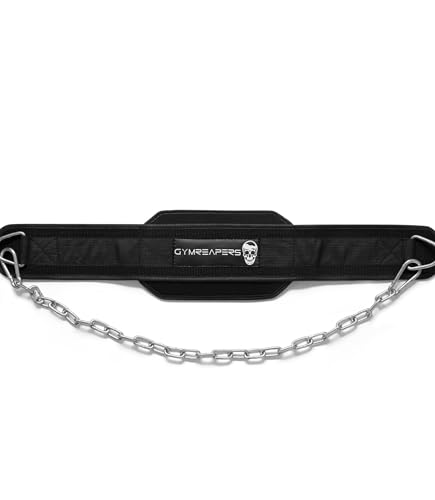 Gymreapers Dip Belt With Chain For Weightlifting, Pull Ups, Dips - Heavy Duty Steel Chain For Added Weight Training