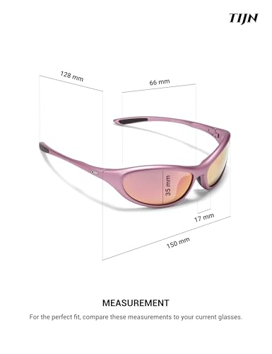 TIJN Sports Sunglasses for Men Women UV400 Wraparound Cycling Running Golf Motorcycle Glasses, Large Outdoor Shades, Vanta