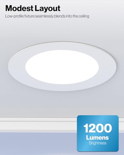 Sunco 12 Pack Retrofit LED Recessed Lighting 6 Inch, Can Lights for Ceiling, 1200 LM, 15W, Selectable CCT 2700K/3000K/4000...