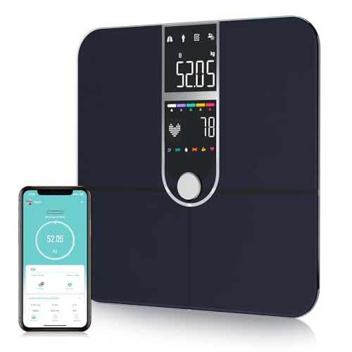 Smart Scale with BMI Body Fat Muscle Mass Digital Bathroom Weight Scale with Accurate 17 Core Body Composition Analyzer Fa...