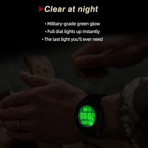 CakCity Digital Watch Military Watches for Men Black Tactical Sports Waterproof Men's Women's Wrist Watch with LED Backlig...