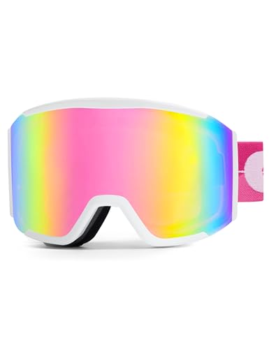 Golulus Ski Goggles For Men Women,Anti Fog UV Protection Snowboard Goggle for Adult Youth,Snow Goggles Over Glasses