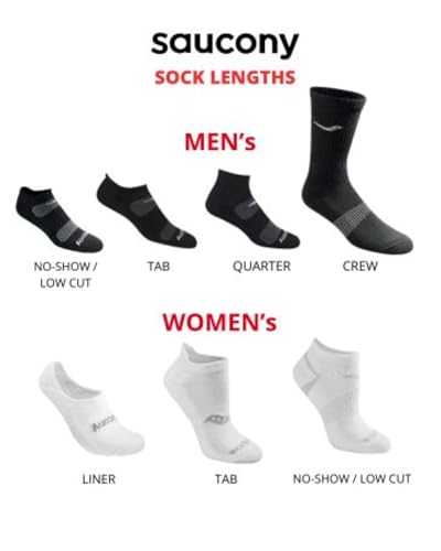 Saucony Men's RunDry Mesh Ventilating Comfort Fit Performance Crew Socks, Available in L-XL (3, 6, 12 Pairs)