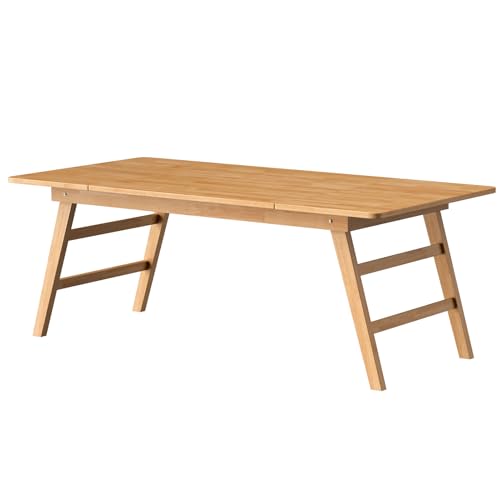 RUBAPOSM Solid Wood Folding Dining Table 83 X 39 Inches Outdoor Dining for Up to 8-10 People Serving Table Event Extension...