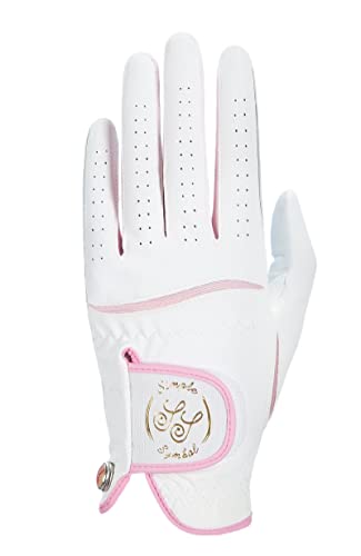 SIMPLE SYMBOL Women's Golf Glove Three Pack,Left Hand Right Hand Small/Medium/Large/XL,White Microfiber with Soft Cabretta...
