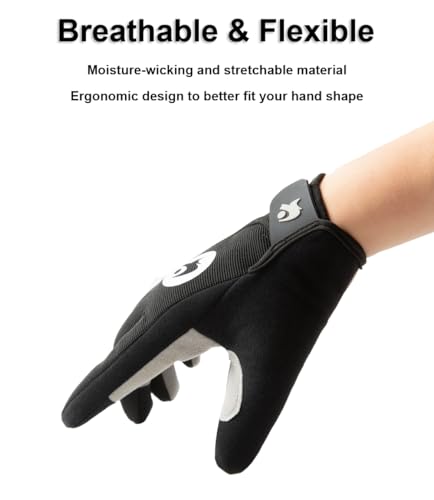 SUJAYU Full Finger Cycling Gloves for Men Women, Touchscreen Fullfinger Bike Gloves for Men Cycling, Paded MTB Glove Bikin...