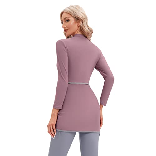 YONGSEN 2024 Women Modest Muslim Swimwear Patchwork Hijab Sport Long Sleeves Swimsuit 3pcs Islamic Burkinis Wear Bathing Suit