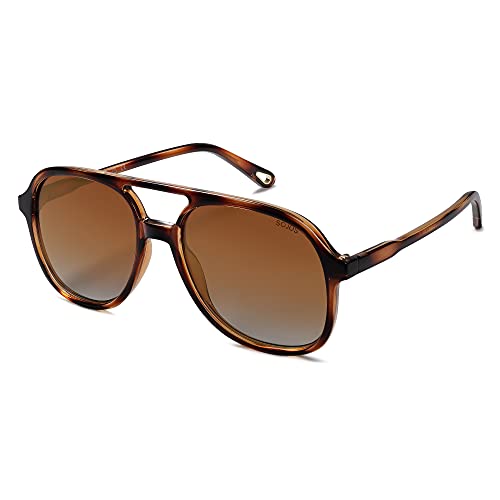 SOJOS Retro Polarized Aviator Sunglasses Womens Mens Classic 70s 80s Vintage Trendy Square Aviators SJ2174