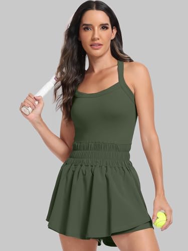 ANRABESS Womens Mini Tennis Dresses Skort Summer Sleeveless One Piece Workout Romper Dress with Shorts Athletic 2026 Outfit