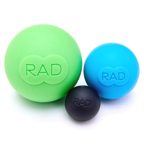 RAD Rounds – 3 Density Yoga Massage Ball Set for Deep Tissue Myofascial Release – Therapy Balls for Feet, Back, Neck, Jaw...