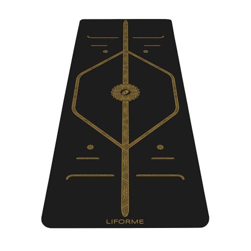 Liforme Printed Yoga Mat Collection - Free Yoga Bag Included - Patented Alignment System, Warrior-like Grip, Non-Slip, Ec...