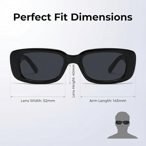 JUSLINK Rectangle Sunglasses for Womens Trendy Retro Fashion 90s Sunglasses UV 400 Protection Square Frame Eyewear