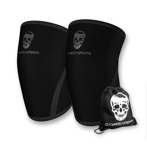 Gymreapers Knee Sleeves (1 Pair) With Gym Bag - IPF Approved - Knee Compression Sleeve Support for Squats, Weightlifting, ...