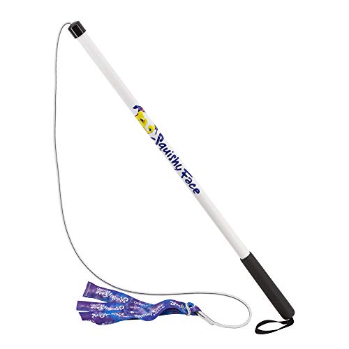 Squishy Face Studio Flirt Pole V2 with Lure - Durable Dog Toy for Fun Obedience Training & Exercise, Purple/Blue Tie Dye, ...