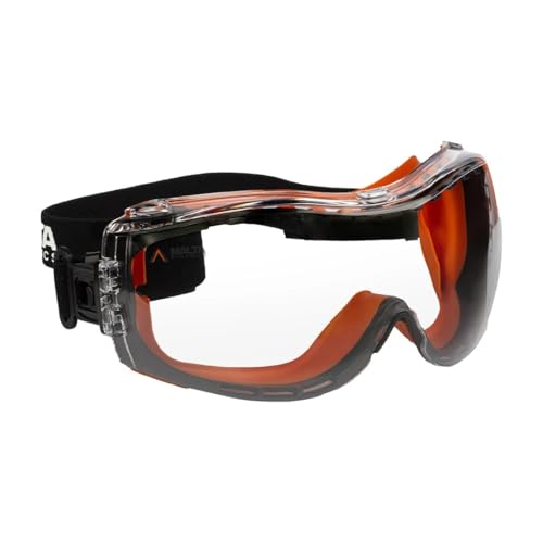 Malta Dynamics Apex Safety Goggles - ANSI Z87 Fog Resistant Safety Goggles for Construction, Anti Scratch Protective Eyewear