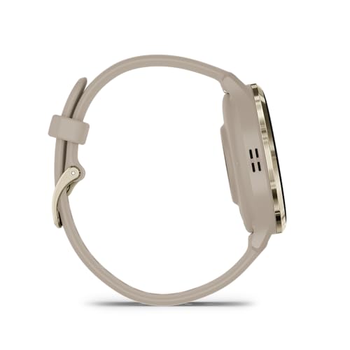 Garmin Venu 3S Advanced Fitness & Health Tracker Smart Watch Soft Gold Stainless Steel Bezel with 41 MM French Gray Case a...
