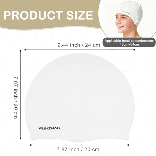 Funzhan Silicone Swimming Cap Waterproof Non-Slip Comfortable Swimming Hat High Elasticity Swim Cap for Women Man