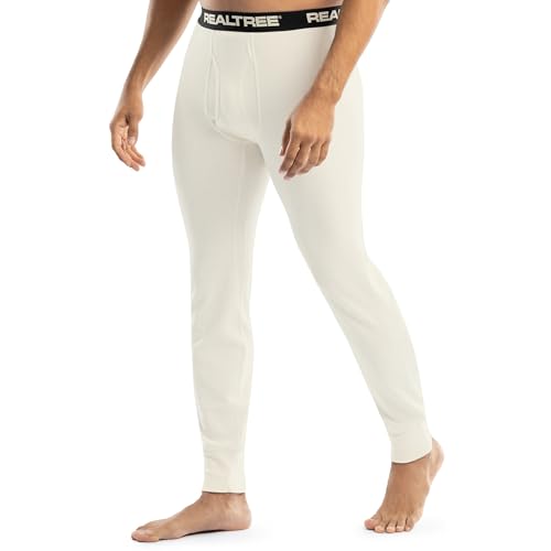 Realtree Mens Heavyweight Cotton Polyester Thermal Long Johns Underwear Bottom
