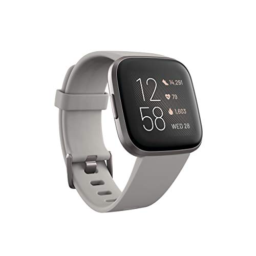 Fitbit Versa 2 Health & Fitness Smartwatch with Heart Rate, Music, Alexa Built-in, Sleep & Swim Tracking, Stone/Mist Grey,...