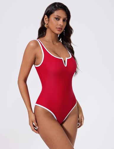 SUUKSESS Women Sexy Tummy Control One Piece Swimsuits High Cut Bathing Suit 2026