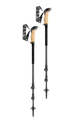 LEKI Black Series Carbon Adjustable Lightweight Walking Poles for Trekking & Hiking