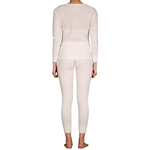 LAVRA Women's Cotton Thermal Sets Waffle Long John Insulated Underwear Top & Pants Pajama