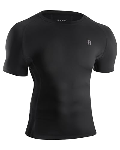 Runhit Short Sleeve Compression Shirts for Men, Quick Dry Cool Men's Compression T-Shirt, Athletic Workout Base Layer