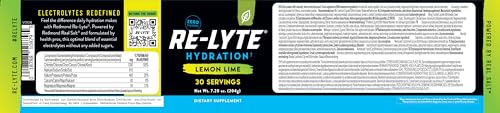 REDMOND Re-Lyte Electrolyte Drink Mix Lemon Lime, 30 serving SMALL 6.88oz jar