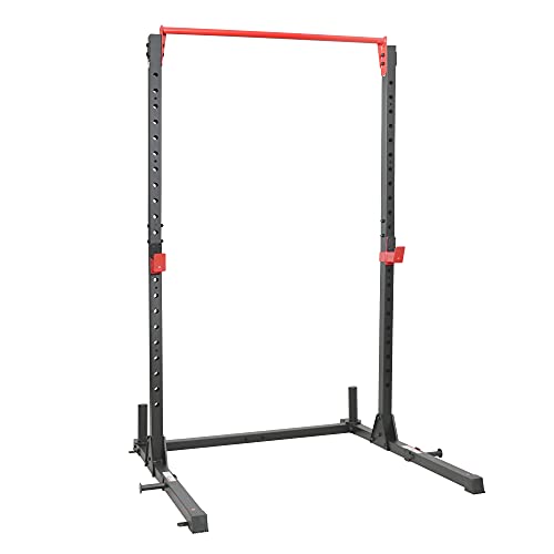 Sunny Health & Fitness Power Cage and Squat Rack In High Weight Capacity with J-Hooks, Adjustable Pull Up Bar, Weight Plat...